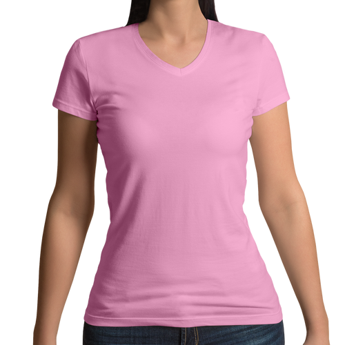 Pink V neck Women