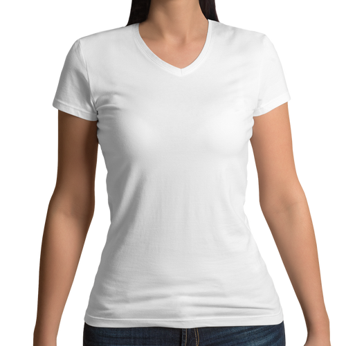 White V neck Women